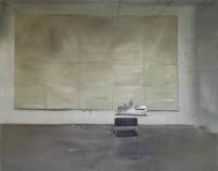 Johannes Rochhausen io.T. (Vorhang)/i 2007, Eitempera, l/ Leinen, 125 x 155 cm